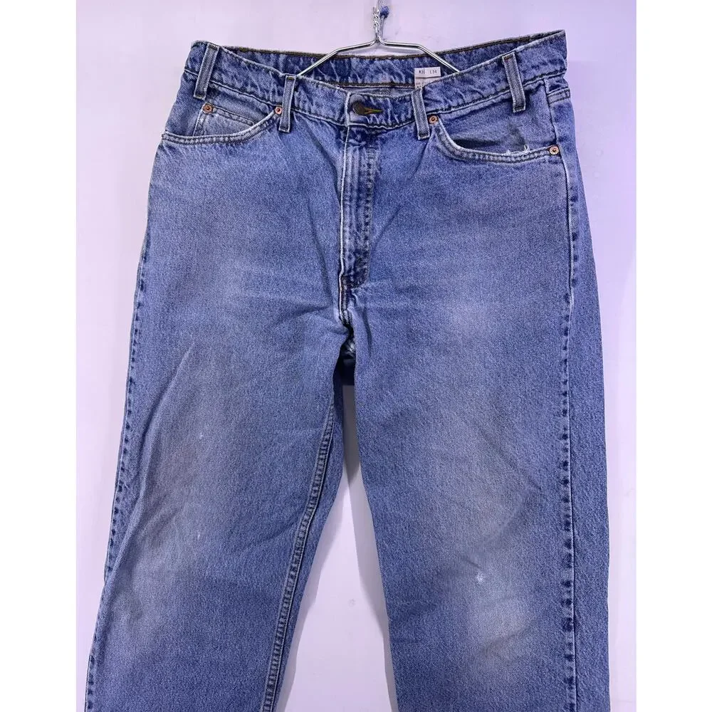 Vint Levi’s 550 Rare Orange Tab Light Blue Jeans Size 36/34